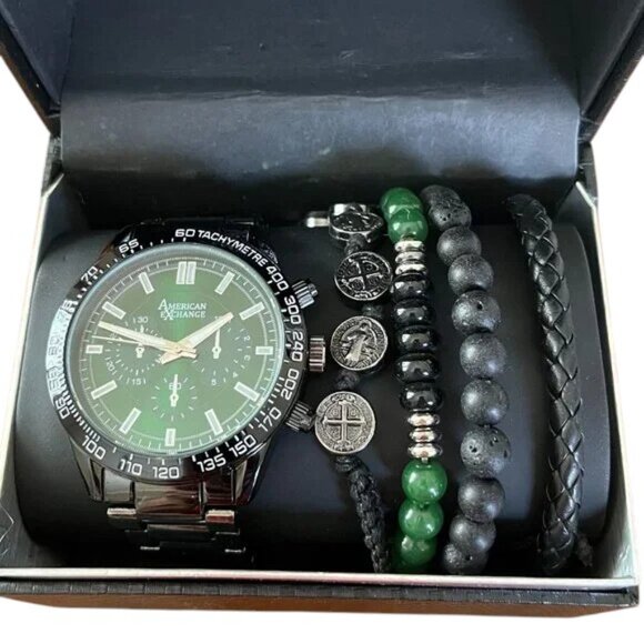 American Exchange Unisex Watch Bracelet Set New in Box - Picture 1 of 5